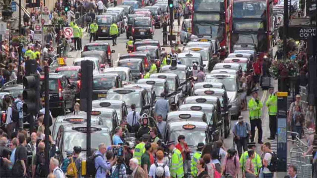 Protesta de Londres contra Uber en junio de 2014