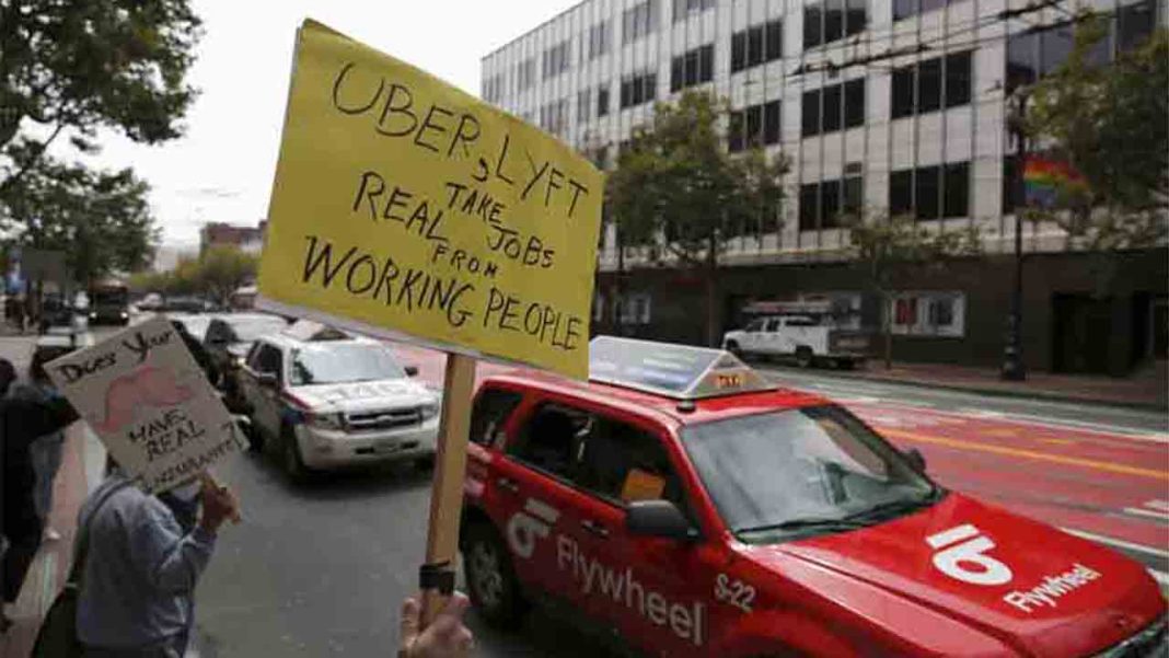 Protesta de los taxistas contra Uber en San Francisco