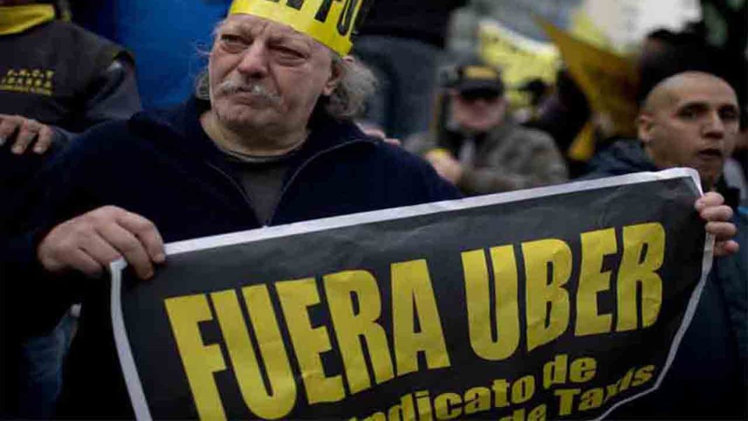 Protesta de los taxistas en Nueva Jersey contra Uber