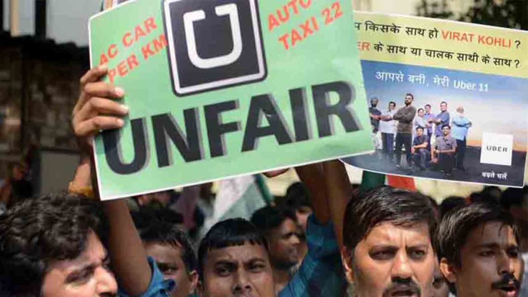 Los taxistas de la India protestan contra Uber en Bangalore