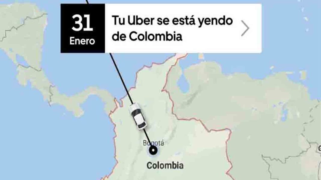 Uber se va de Colombia a final de enero y lo hace queriendo dar pena