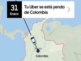 Uber se va de Colombia a final de enero y lo hace queriendo dar pena