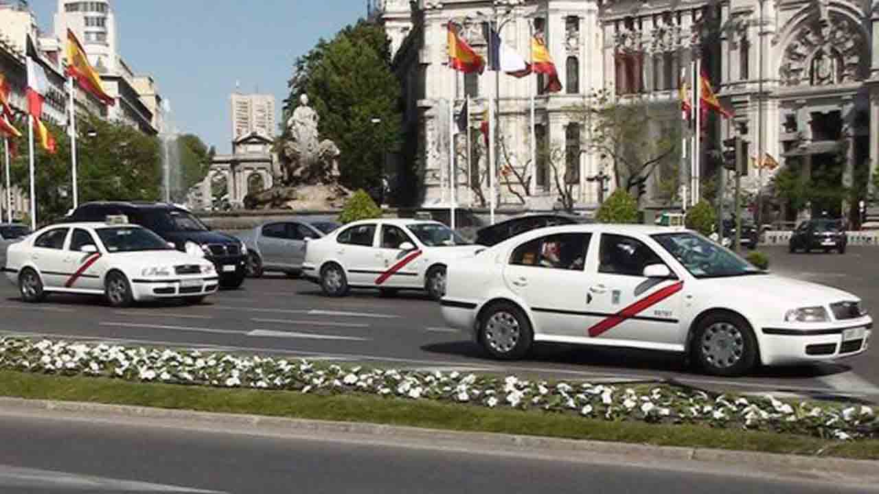 Concentración del taxi en Madrid