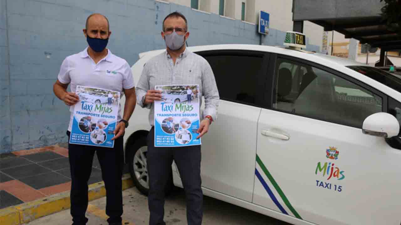 Taxistas y consistorio ponen en marcha la campaña ‘Taxi Mijas, transporte seguro’