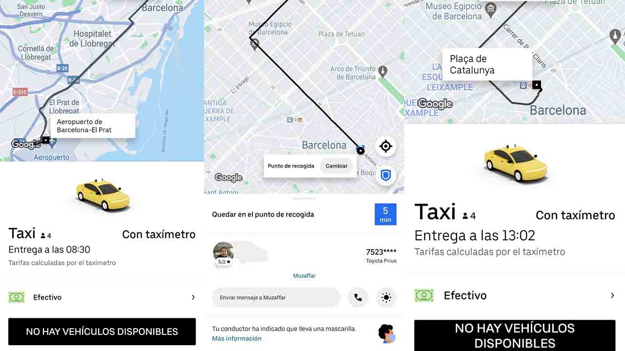 Movilización de los taxistas el jueves contra la intrusión de Uber en Barcelona