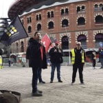 Los taxistas de Barcelona reciben el apoyo de Rafa Mayoral en el arranque de la manifestación