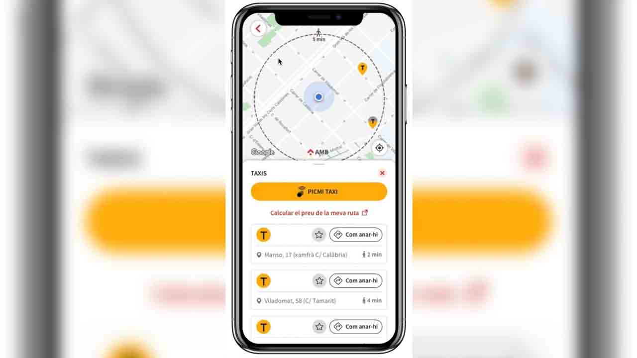 Picmi Taxi, la nueva funcionalidad de la App 'AMB Mobilitat' para pedir un taxi en las calles de Barcelona