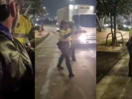 Una policía insulta y agrede a un taxista en Bogotá