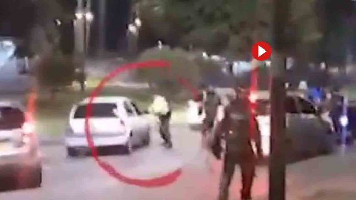Control a los VTC en Bogotá conductor atropella a los policías al darle el alto