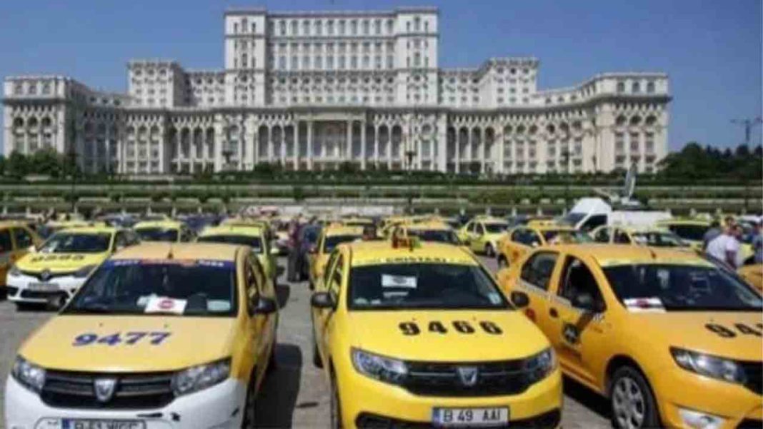 Protesta de los taxistas en Bucarest contra Uber y Bolt