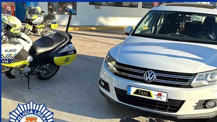 La policía de Benidorm pilla a un taxista pirata y se da a la fuga