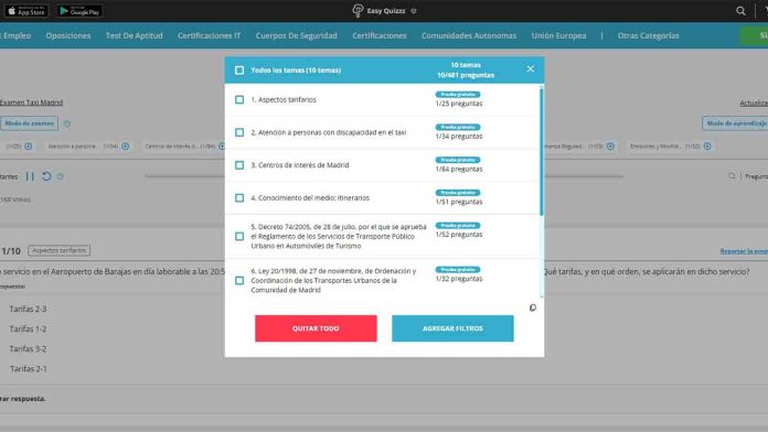 Test Examen Taxi en España: Prepárate con Easy-Quizzz