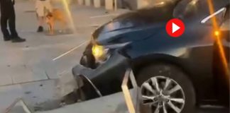 Aparatoso accidente de un conductor de Cabify en el Paseo Marítimo de la Barceloneta Aparatoso accidente de un conductor de Cabify en el Paseo Marítimo de la Barceloneta
